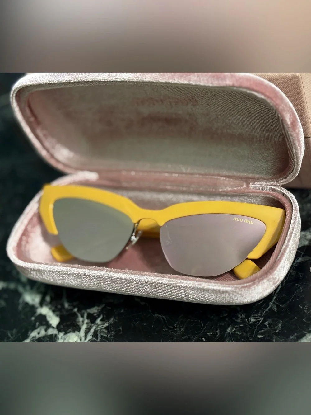 Miu Miu Yellow Cat Eye Sunglasses - MU 04US
